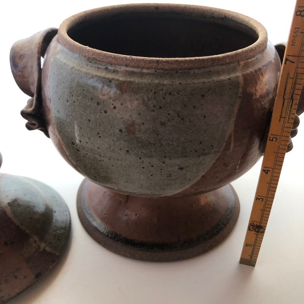 VINTAGE 70s STUDIO POTTERY LARGE SOUP TUREEN MCM - Picture 7 of 10